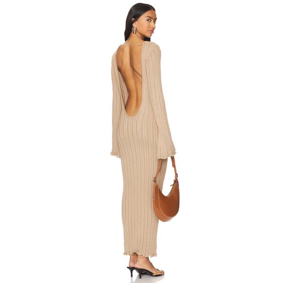SNDYS. Dresses & Skirts - SNDYS REVOLVE Baha Long Sleeve Maxi Dress in Tan Women's Medium